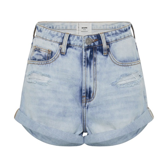 Bandit High Waist Denim Short in Blue Tornado ONE TEASPOON - Picture 1 of 12